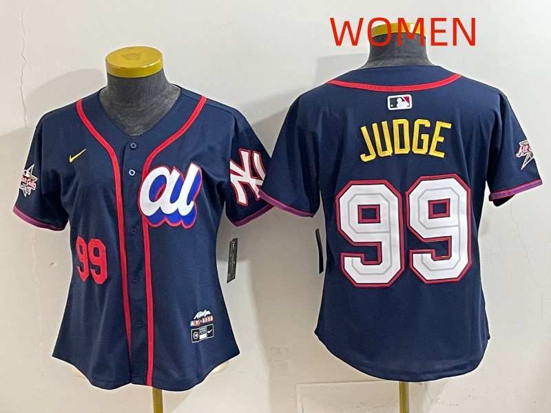 Women 2025 New York Yankees #99 Judge dark Blue All star Nike MLB Jersey style 001
